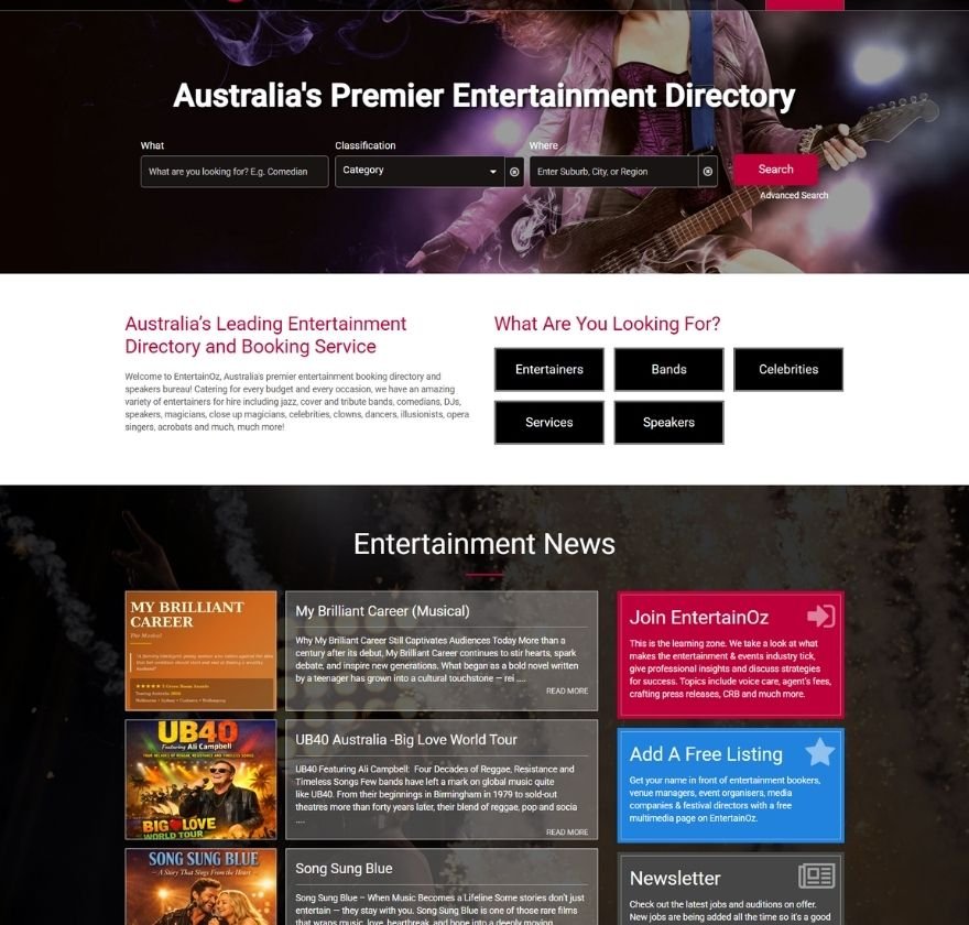 Entertainment Marketing Agency Website Made By Anayka Infotech