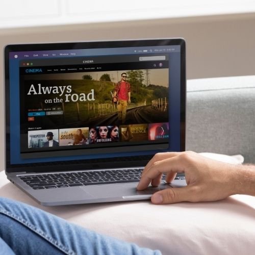 Man Watching Movies On laptop