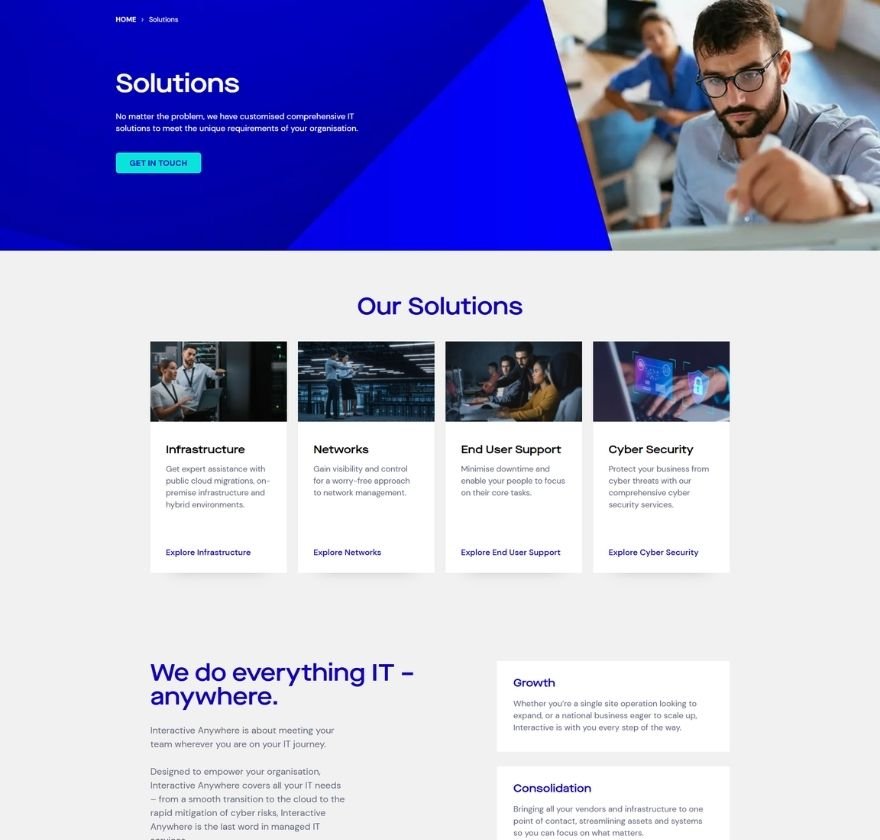 IT Services Marketing Agency Website's Soluion Page Made by Anayka Infotech