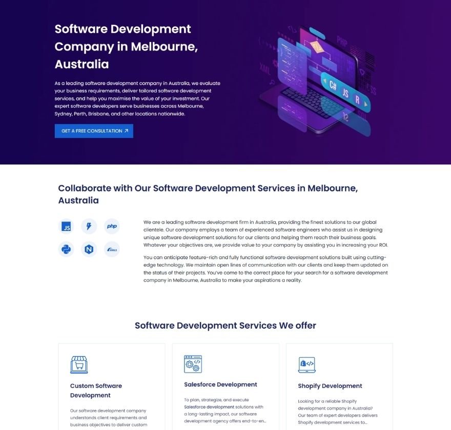 IT Services Marketing Agency Website's Service Page Made by Anayka Infotech