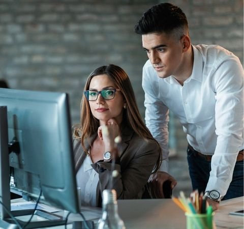 IT Services Marketing Agency Employees Seeing on the pc