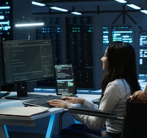 IT Services Marketing Agency Employee Doing Work On Pc