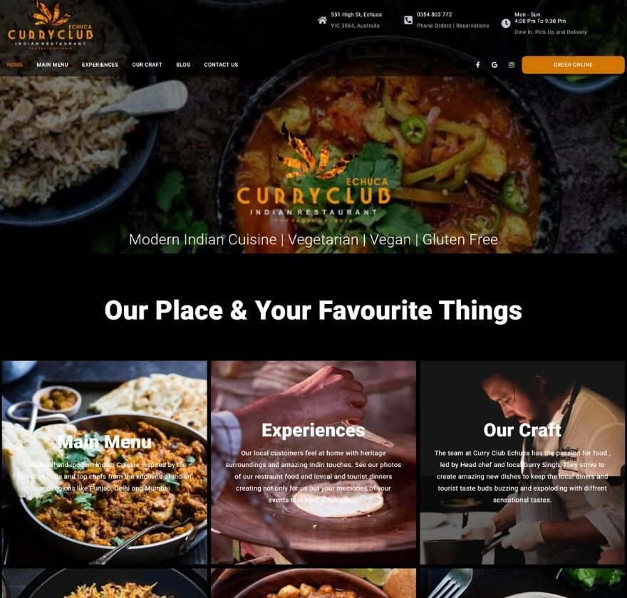 Curryclub Website Made By anayka Infotech