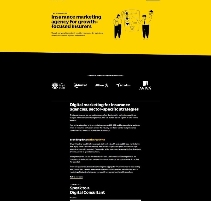 Insurance Marketing Agency Website Made By Anayka Infotech