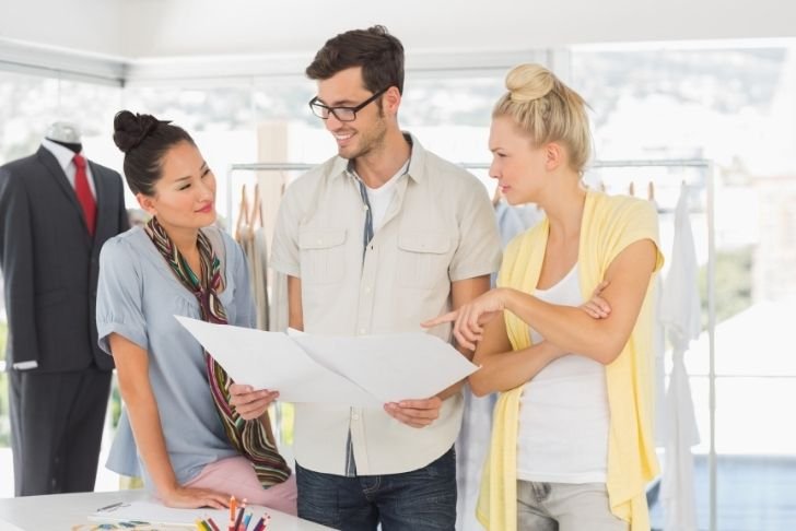 Fashion Marketing Agency Employees discussing