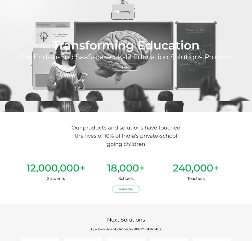 Next solution Website Pages of Education Marketing Agency