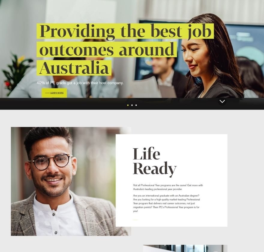 Website Page Of Education Marketing Agency